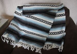 Sarape Mexico Blanket Yoga Throw Picnic 50x70" Striped Table Cover Southwest