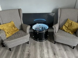 Upcycled Bass Drum Drinks Coffee Table *Upcycled Furniture* *Funky Furniture*π - Picture 1 of 12