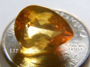 Citrine, Birght Gold Color, Large Pear Cut 7.74 cts, USA 20 Year Vendor, German - Picture 1 of 12