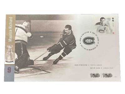 Estampilla de portada del primer día Canada Post 2017 - Leyendas del hockey de la NHL - Maurice Richard Foto 1 de 3