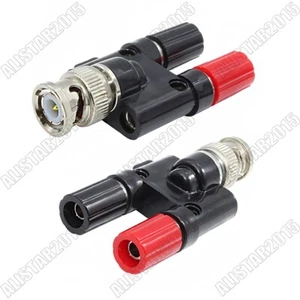5x BNC Male to Dual Banana Binding Jack Female Adapter for CCTV Test Converter - Picture 1 of 4