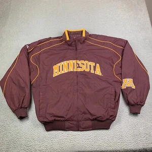 University Of Minnesota Majestic Jacket Size L Stadium Fleece Lined Embroidered - Picture 1 of 17
