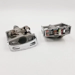 Shimano PD-M324 SPD Clipless Platform Pedals 9/16" Silver MTB Touring Commuter - Picture 1 of 19