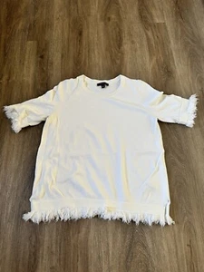 Ann Taylor White Long Sleeve Sweatshirt (Measurements Included) L - Picture 1 of 5