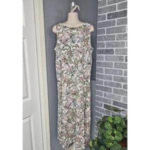 J. Jill Wearever Floral Maxi Dress Sleeveless Summer Botanical L Petite Vacation - Picture 1 of 11