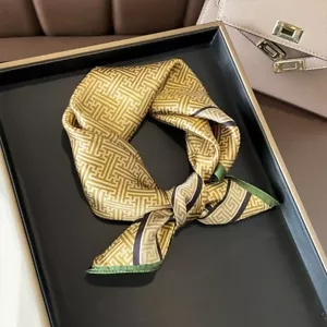 100 % Maulbeerseide 20 Zoll kleiner Schal Damen Vintage Halstuch Retro Bandana Gold - Bild 1 von 5