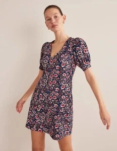 Boden V-Neck Mini Dress Holiday Lightweight NEW UK 12 R - Picture 1 of 2