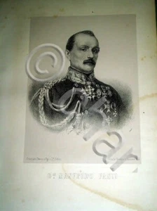 Stampa Incisione Personaggi Ritratto Risorgimento - MANFREDO FANTI - 1859 - Picture 1 of 1