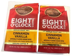 Menge (2) 11 Unzen 8 Uhr Kaffee Zimt Vanille Medium Röstung B/B 6/2025 Schneller Versand - Bild 1 von 8