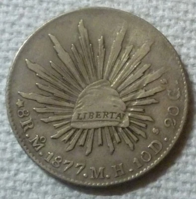 1877 Mo MH- MEXICO - 8 REALES - MEXICO CITY - SILVER CROWN - Image 1 of 3