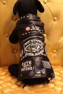 2678 Angeldog Hundekleidung Lederweste Biker Weste Hund_RL37 GR:M SCHMAL - Bild 1 von 9