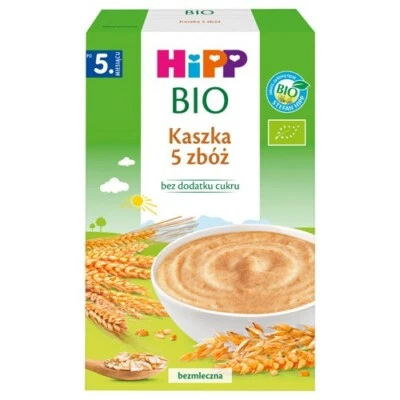 Каша Hipp BIO 5 злаков без добавления сахара от 5 месяцев 200 г (7,05 унции) - Изображение 1 из 2