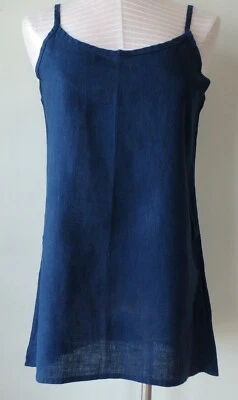 Cami de lino FLAX Designs 1G y 2G nueva con etiquetas Cami nocturno AZUL NOCHE Foto 1 de 4