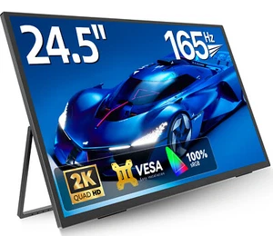UPERFECT 24.5" 2K Portable Display 165Hz 2560x1440 Gaming Monitor for PS4/5 Xbox - Picture 1 of 7