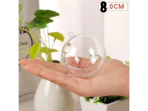 20x DIY Acrylic Fillable Transparent Hanging Ball Two-Part Bauble For Decoration - Picture 1 of 12