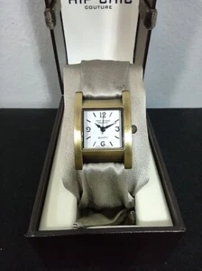 [UNGETESTET] Hip Chic Couture Quarzwerk Armbanduhr Gold Quadrat Hellbraun Beige Band - Bild 1 von 14