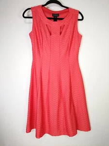 Enfocus Studio Größe 10 rosa strukturiert ärmellos Schlüssellochausschnitt Fit Flare Kleid - Bild 1 von 5