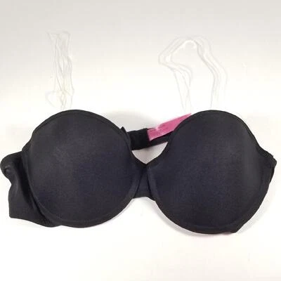Fruit of the Loom Convertible Strapless Bra Size 38C Black Push Up Pad Underwire - Image 1 of 4