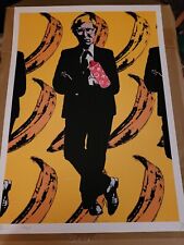 Death NYC  19x13 Signed Graffiti Pop Artist Rare. Warhol Portrait Banana 