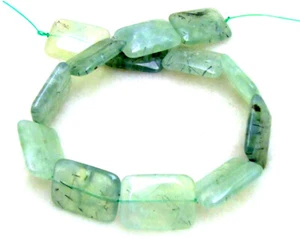 "Cuentas de granate verde natural rectangulares de 22*30 mm para hacer joyas hágalo usted mismo cadena 15" - Imagen 1 de 2