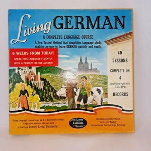 Listen & Repeat Living Deutschkurs 40 Lektionen / vier 33 1/3 HiFi Vinyl Schallplatten - Bild 1 von 12