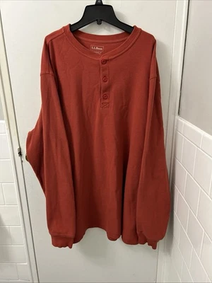 LL Bean Shirt Mens 2XL Red Unshrinkable Mini Waffle Traditional Fit L/S 502869 - Image 1 of 4