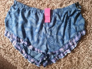 BNWT - M&S Boutique Womens Blue/Lilac Patt. Pyjama Shorties - Size 22 - Picture 1 of 5