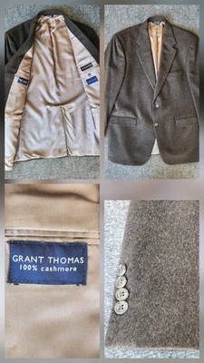 Lord & Taylor Grant Thomas Cashmere Blazer Men's 42R Charcoal Gray Jacket Sport - Image 1 of 4