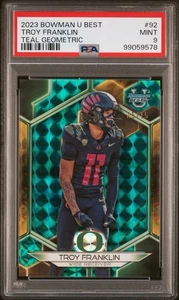 Troy Franklin /15 - Teal Geometric - 2023 Bowman U Best - Oregon, Broncos - Picture 1 of 2