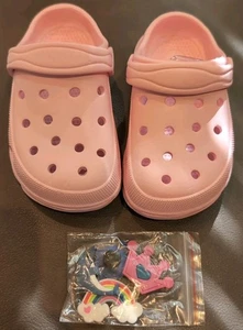Kinder Kleinkind Mädchen Jungen Clogs Schuhe Pantoletten Hausschuhe PINK Gr. 8, Charms inkl. - Bild 1 von 9