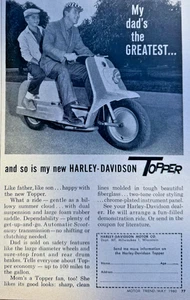 Zeitschrift Werbung 1960 Harley Davidson Topper Motorrad - Bild 1 von 2