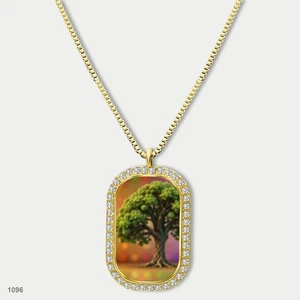 Gorgeous Tree Of Life Pendant Necklace Chain Printed Dog Tag Chain Gift Design R - Picture 1 of 4