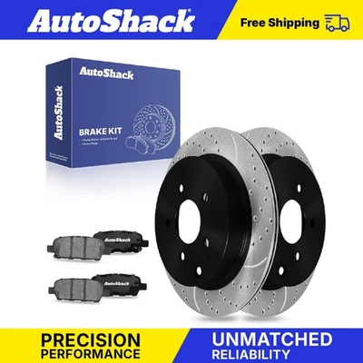 Rear Drilled Slotted Brake Rotors Ceramic Pads for 2009-2022 Nissan Murano Foto 1 de 4