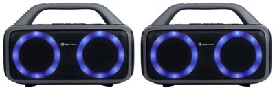 (2) Rockville RRB50 Portable Bluetooth Speakers w/LED+Wireless Stereo Linking - Image 1 of 4