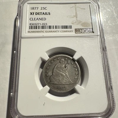 1877 P Seated Liberty Quarter NGC XF Details - Image 1 of 2