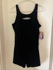NWT Women’s JoyLab Black Unitard Shorts Bodysuit Size S Nylon Spandex - Picture 1 of 4
