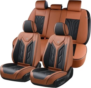 Fundas de asiento Coverado, juego completo de fundas de coche, juego completo, negro y marrón  - Imagen 1 de 9