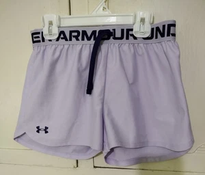 Under Armour Heat Gear Youth Large Girls Shorts Light Purple - Picture 1 of 3