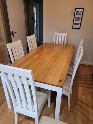 Table and Six Matching Chairs Solid Wood - Image 1 of 4