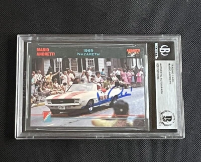 MARIO ANDRETTI 1992 COLLECT-A-CARD SIGNED AUTOGRAPHED CARD BECKETT BAS AUTHENTIC - Image 1 of 2