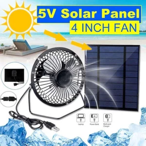 Solar Panel Powered Fan Mini Ventilator for Pet Chicken House Greenhouse RV Car - Picture 1 of 12
