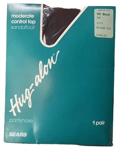 Nuevo con etiquetas Pantimedias Hug-alon Moderate Control Top Por Sears Off Negro Sandalia Alta - Imagen 1 de 4