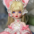 30Cm Height Bjd Doll Ball Jointed Doll + Pink Dress + Makeup + Wig + Headdress