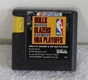 Bulls Versus Blazers- NBA Playoffs  Video Game Cartridge Only