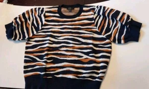 Ann Taylor Pullover Sweater Puff Pleated Short Sleeve Womens XL Petite Tiger - Picture 1 of 11