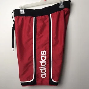 Adidas Herren Badehose Shorts Badeanzug rot mit schwarzem Bund klein Polyester - Bild 1 von 12