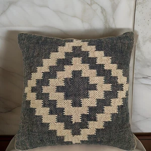 06PC Set Indian Handmade Throw Pillow Kilim Rugs Wool Jute 18" X 18"Pillow Cover - Picture 1 of 5