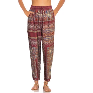 INDISKA Paisley Boho Bohemian Seidige Satin Hose Karottenhose NEU Gr.44 46 Gr.L - Picture 1 of 3