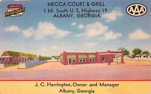 #H3417 ALBANY, GA. POSTKARTE, MEKKA COURT & GRILL - Bild 1 von 2