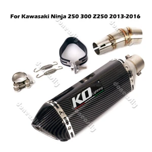 For Kawasaki Ninja 300 250 2013-2016 Motorcycle Muffler Slip On Exhaust Mid Pipe - Picture 1 of 11